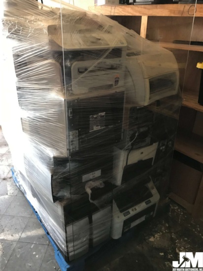 PALLET OF MISCELLANEOUS DESKTOPS, PRINTERS, AND SCANNERS