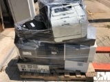 PALLET OF MISCELLANEOUS TVS, DESKTOPS, MONITORS, PRINTERS, DVD PLAYERS, AND