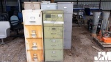 QTY OF (4) FILE CABINETS AND (1) FIRE PROOF FILE