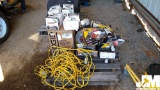 QTY OF MISC WORK LIGHTS, CLIP LIGHTS, WET/DRY VAC FILTERS