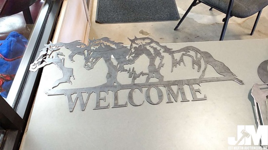 RUNNING HORSE WELCOME SIGN