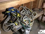 MISC QTY OF ROPES AND SAFETY HARNESSES