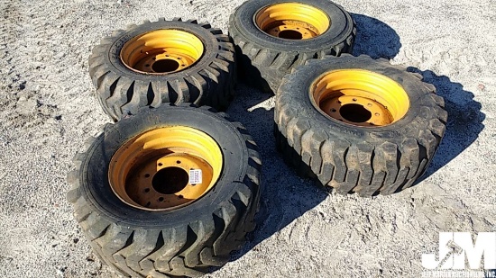 QTY OF (4) SKIDSTEER TIRES, SIZE: 12-16.5