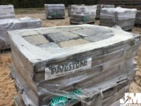 QTY OF (60) LANDSCAPE PAVERS, STONE GATE CAP, GREY