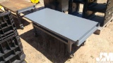 ROLLING SHOP TABLE, STEEL TOP