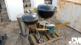 QTY OF (2) CHARCOAL GRILLS, (2) CEILING FANS, STAINLESS STEEL