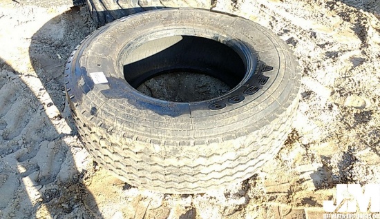 (1) LANCASTER 385/65R22.5 SUPER SINGLE TIRE, ***COUNTY OWNED***
