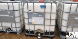 (5) 250 GAL POLY TOTES W/METAL CAGE PALLETS