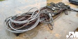 QTY OF (10) CABLE SLINGS 4' TO 40' LONG &