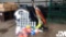 QTY OF METAL FENCE/GATES, SPORTS SIGNS, & VARIOUS SPORTS BALLS