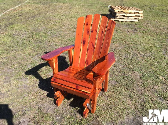 RED CEDAR AMISH BUILD GLIDER ROCKING CHAIR