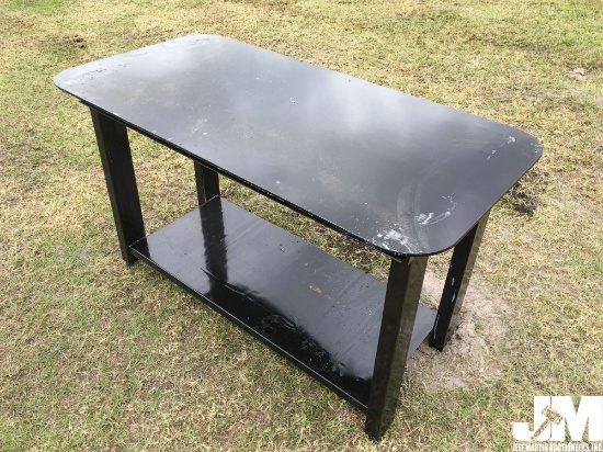 (UNUSED) HD 30X57 WELDING SHOP TABLE W/ SHELF, BLACK