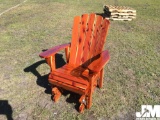 RED CEDAR AMISH BUILD GLIDER ROCKING CHAIR