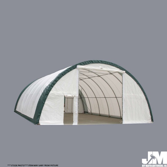 (UNUSED) 2020 GOLDEN MOUNT PE DOME STORAGE SHELTER, MODEL S306515R,