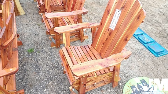 (UNUSED) AMISH BUILT CEDAR GLIDER ROCKER