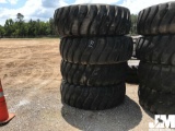 QTY OF (4) GOODYEAR 21.00-25 TIRES ON STEEL RIMS