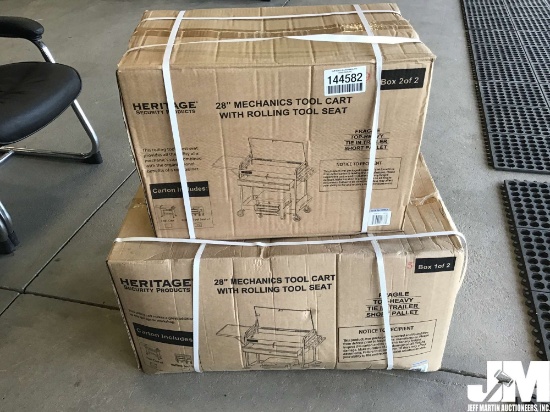 (UNUSED) 28”...... MECHANICS TOOL CART W/ROLLING TOOL SEAT
