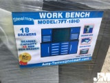 (UNUSED) STEELMAN MODEL 7FT-18HD WORK BENCH, 7’...... WIDTH, 18 DRAWERS