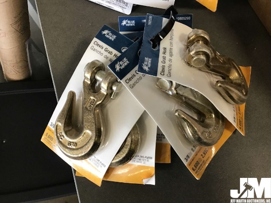 QTY OF (6) 3/8 INCH CLEVIS GRAB HOOKS