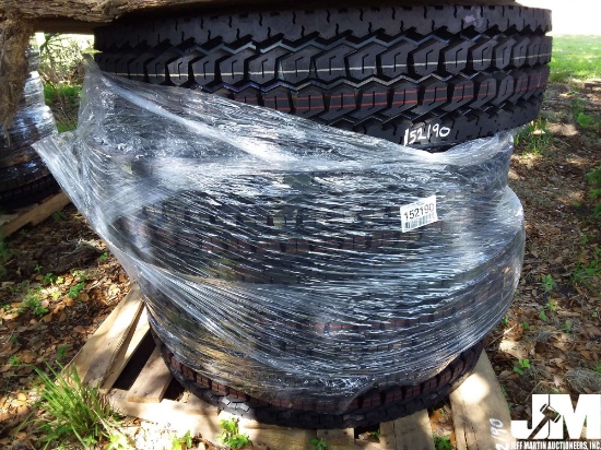 (UNUSED) QTY OF (4) AMBERSTONE 11R22.5-16PR TIRES, REGROOVABLE ALL STEEL