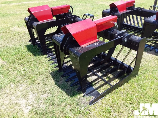 (UNUSED) 76" SKELETON HYDRAULIC DUAL GRAPPLE BUCKET