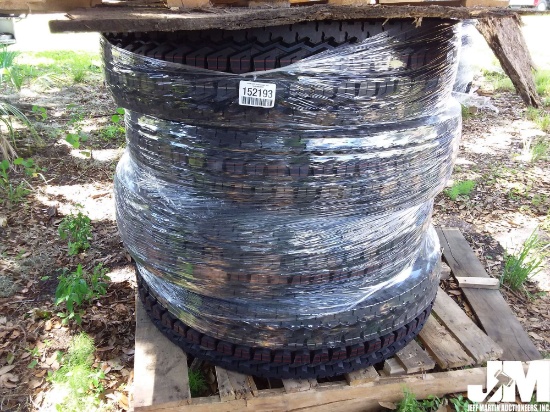 (UNUSED) QTY OF (4) AMBERSTONE 11R22.5-16PR TIRES, REGROOVABLE ALL STEEL