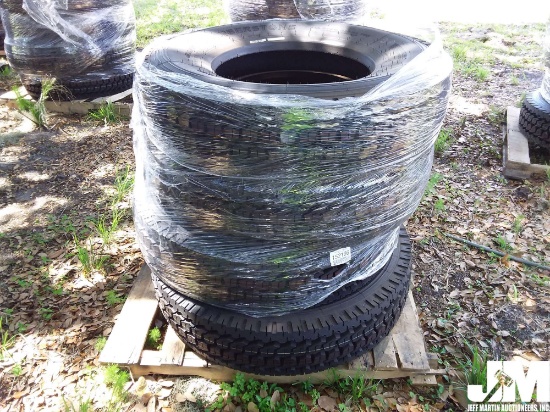 (UNUSED) QTY OF (4) AMBERSTONE 11R22.5-16PR TIRES, REGROOVABLE ALL STEEL