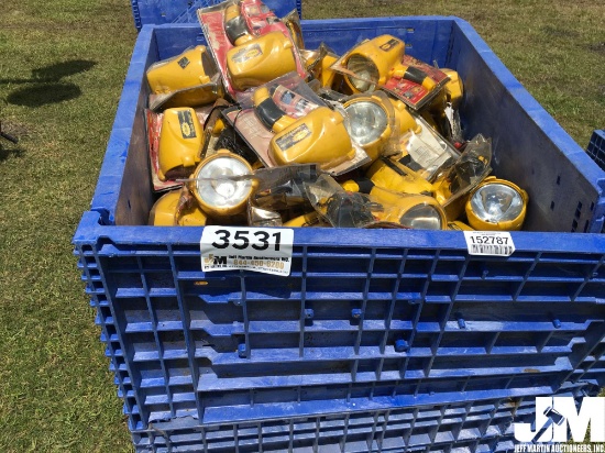 CRATE OF RECHARGEABLE SPOTLIGHTS, 2,000,000 CANDLE POWER
