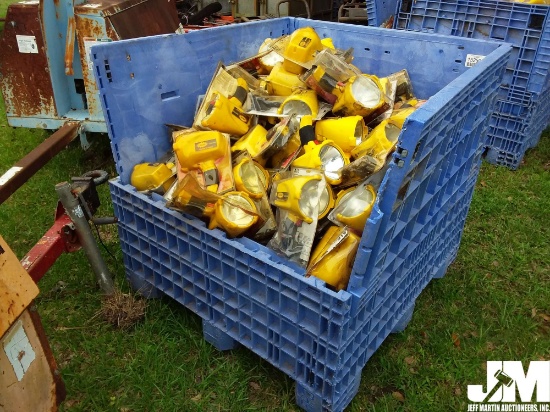 CRATE OF RECHARGEABLE SPOTLIGHTS, 2,000,000 CANDLE POWER