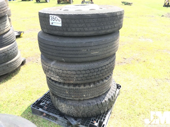 QTY OF (5) MISC TIRES W/ WHEELS, TO FIT TRUCK