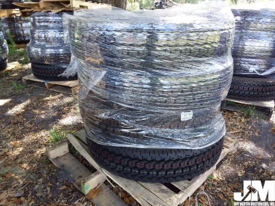 (UNUSED) QTY OF (4) AMBERSTONE 11R22.5-16PR TIRES, REGROOVABLE ALL STEEL