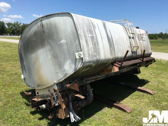 APPROX 4000 GAL WATER TANK WITH 6 SPRAY DISCHARGES, PTO
