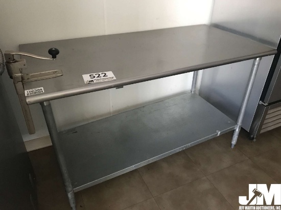 5' METAL FOOD PREP TABLE W/ CAN OPENER