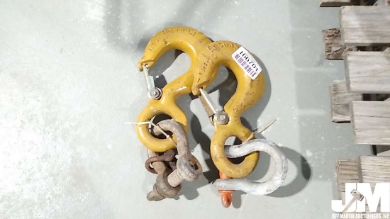 QTY OF (2) 12" HOOKS W/SHACKLES