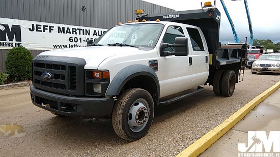 2009 FORD F-550XL SD CREW CAB SINGLE AXLE DUMP TRUCK VIN: 1FDAW56R49EA04537