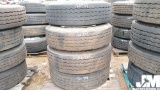 QTY OF (4) 315/80R22.5 RECAP TIRES MOUNTED ON STEEL RIMS