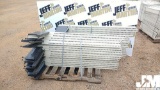 QTY OF 5' METAL SHEVING STANDS, ***STANDS ONLY***