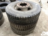 QTY OF (3) CONTINENTAL 11R22.5 TIRES ON STEEL WHEEL