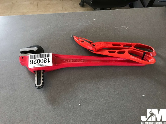 13" METAL SNIPS, 18" PIPE WRENCH