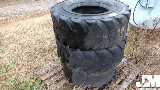 QTY OF (2) 14-17.5 TIRES, (1) 33X15.5-16.5 TIRE, TO FIT