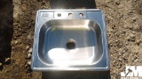 QTY OF (2) STAINLESS STEEL SINKS, SINGLE BOWL, (1) 3-HOLE