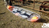 (UNUSED)TRANSLUCENT 2NPERSON KAYAK W/ BACK SUPPORTS AND PADDLES