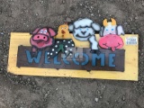 METAL WELCOME FARM ANIMAL YARD ART