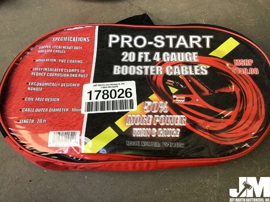 (UNUSED) PRO-START 20FT. 4 GAUGE BOOSTER CABLES