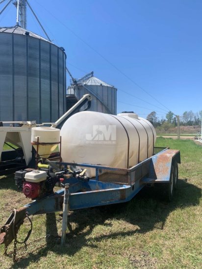 1000 GAL POLY NURSE TANK W/ MIX VAT, WATER BAR,