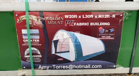 (UNUSED) 2020 GOLDEN MOUNT S203012R-300GSM PE DOME STORAGE SHELTER, CSA/TUV