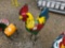 3' MULTI-COLOR METAL ROOSTER YARD DECOR