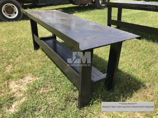 (UNUSED) 30" X 90" STEEL WORK BENCH W/SHELF