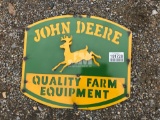 METAL JOHN DEERE QUALITY FARM EQUIPMENT SIGN