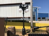 5-BULB HORSE LAMP POST, BLACK POWDER COATED, 122